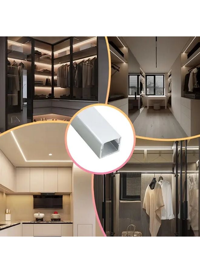 نظام قناة LED من الألومنيوم الأسود مع غطاء موزع أبيض 15 قطعة 1 متر شكل حرف U - Image 5